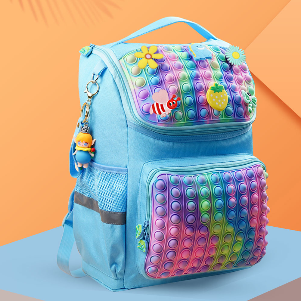 Mochila escolar de silicona “Rata Asesina” – Estilo creativo con burbujas, diseño llamativo para estudiantes