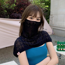防晒面罩女夏季新款冰丝挂耳面纱高级感防紫外线透气开车护颈脖套