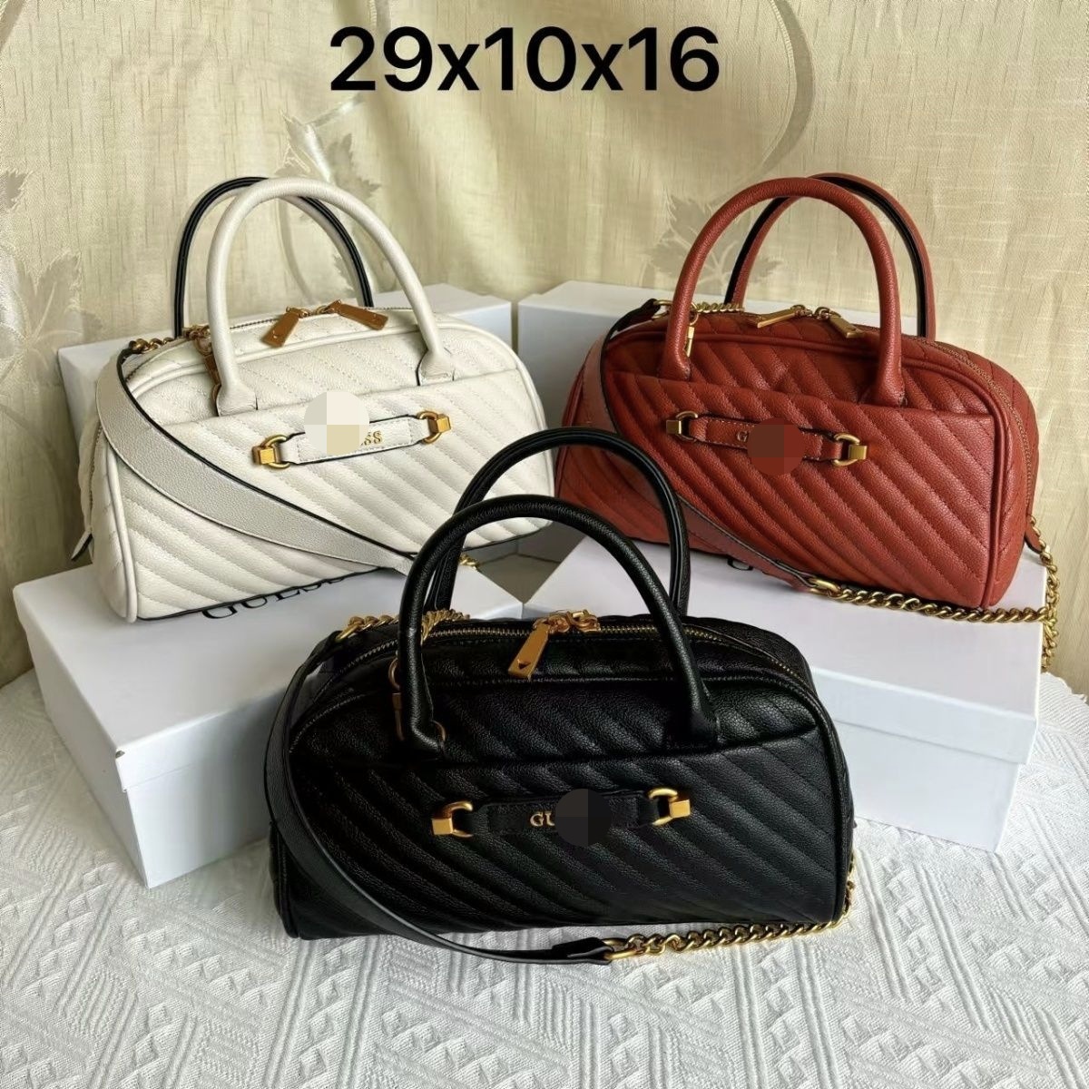 Qadın romb naxışlı tote çanta, çiyin və krossbody modeli