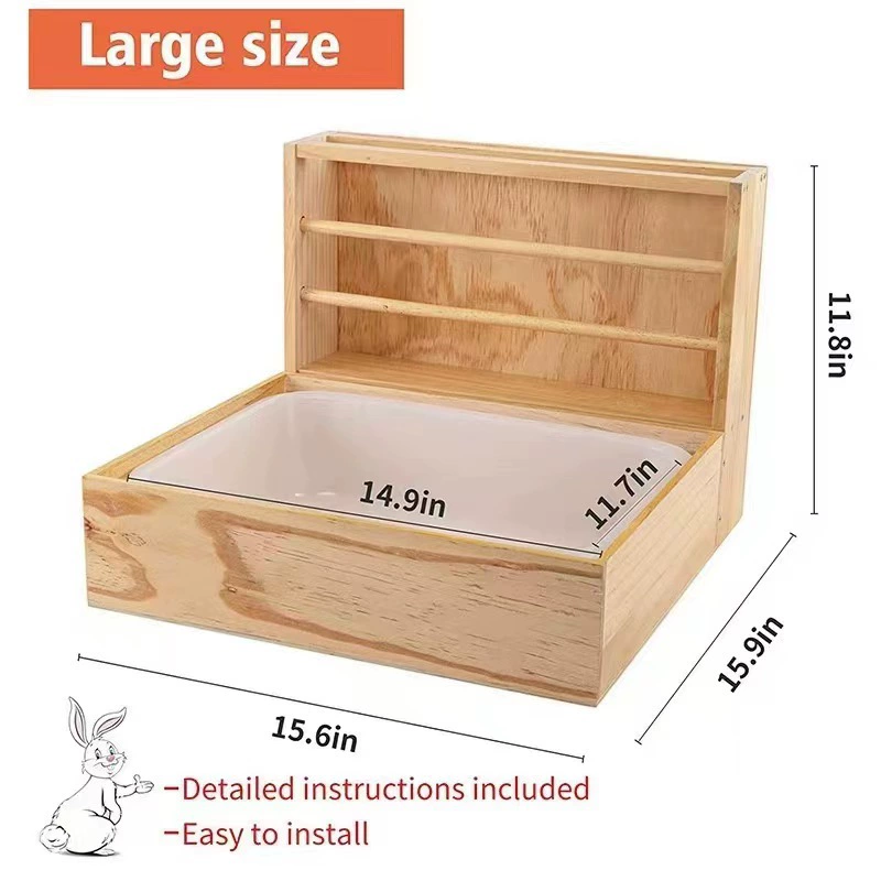 Трансграничный массивный деревянный кролик кормушка напоенный хомяк кролик сено держатель голландской морской свинки кормление дозатор