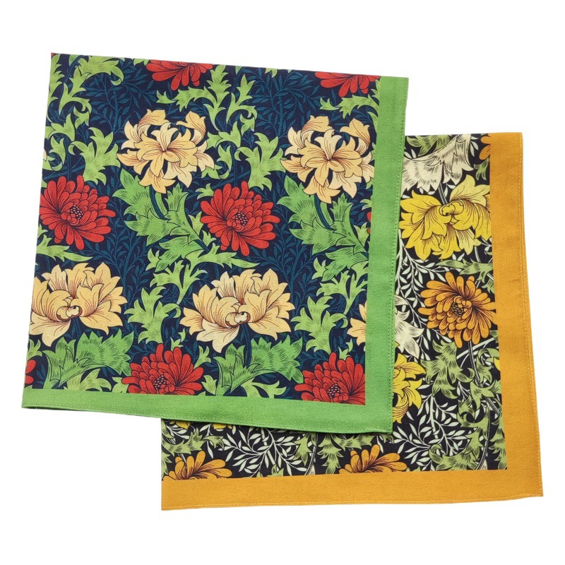 Cotton new two-color chrysanthemum digital printing square scarf flower decoration dress up scarf face towel