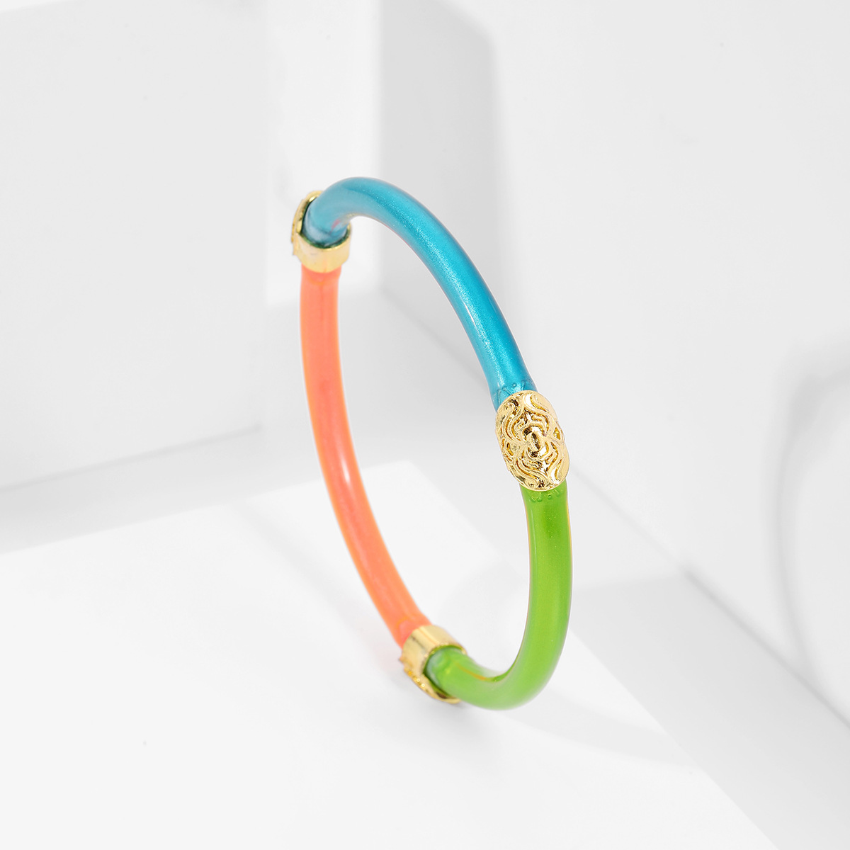 13g Weight Bangle Classification Lady Color Block Alloy Plating Women's Bangle