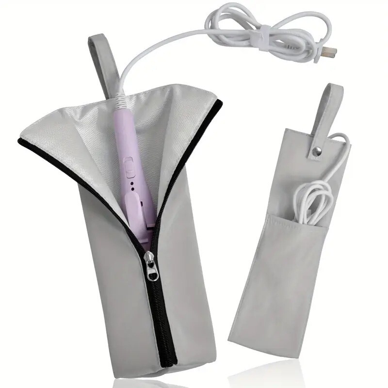 HeatGuard polyester storage bag for curling iron and hair straightener portable fireproof organizer storage bag