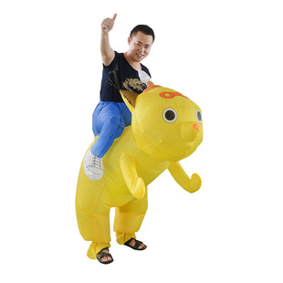 Cartoon Little Yellow Dog Inflatable Suit Adult Funny Costume Fun Dance Performance Costume Kindergarten Activity Costume