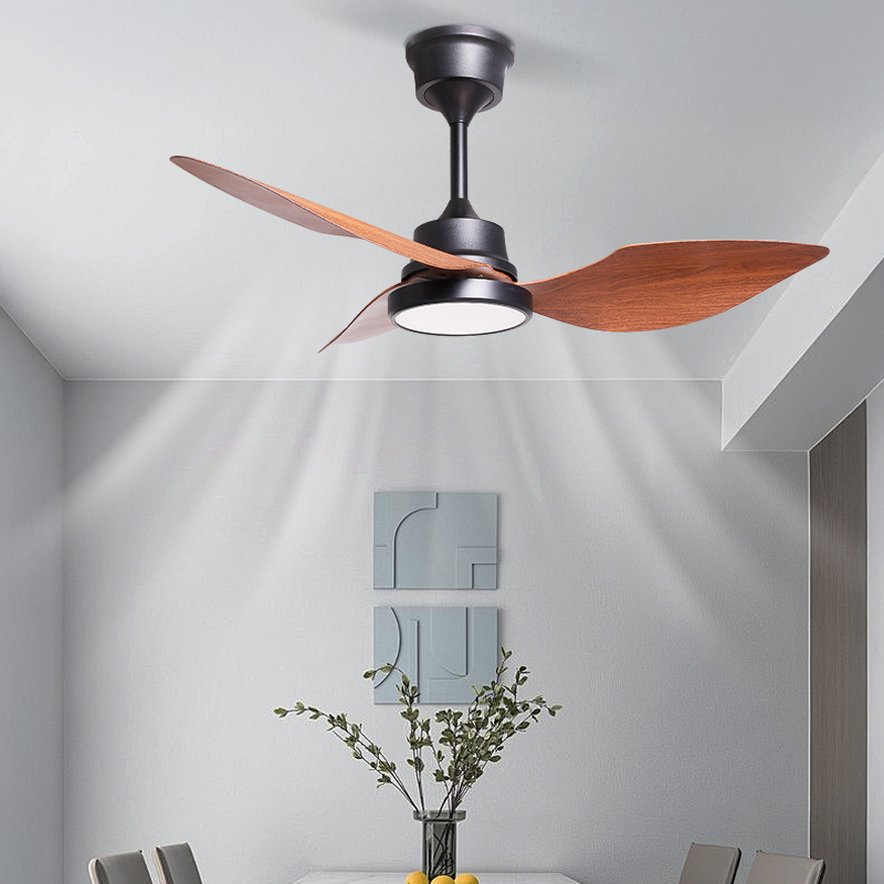 Ventilador de Techo con Luz de Hierro y ABS, Control Inteligente, Regulable, para Sala de Estar y Dormitorio