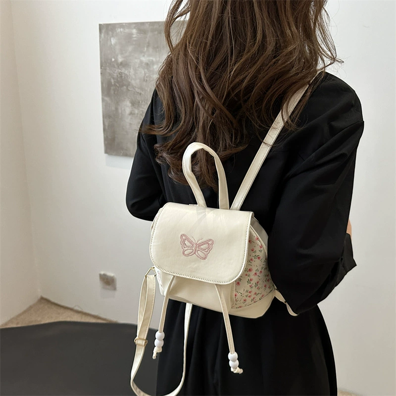 Retro Backpack, Compact Embroidered Design, Autumn Leisure Trend, Small Shoulder Bag