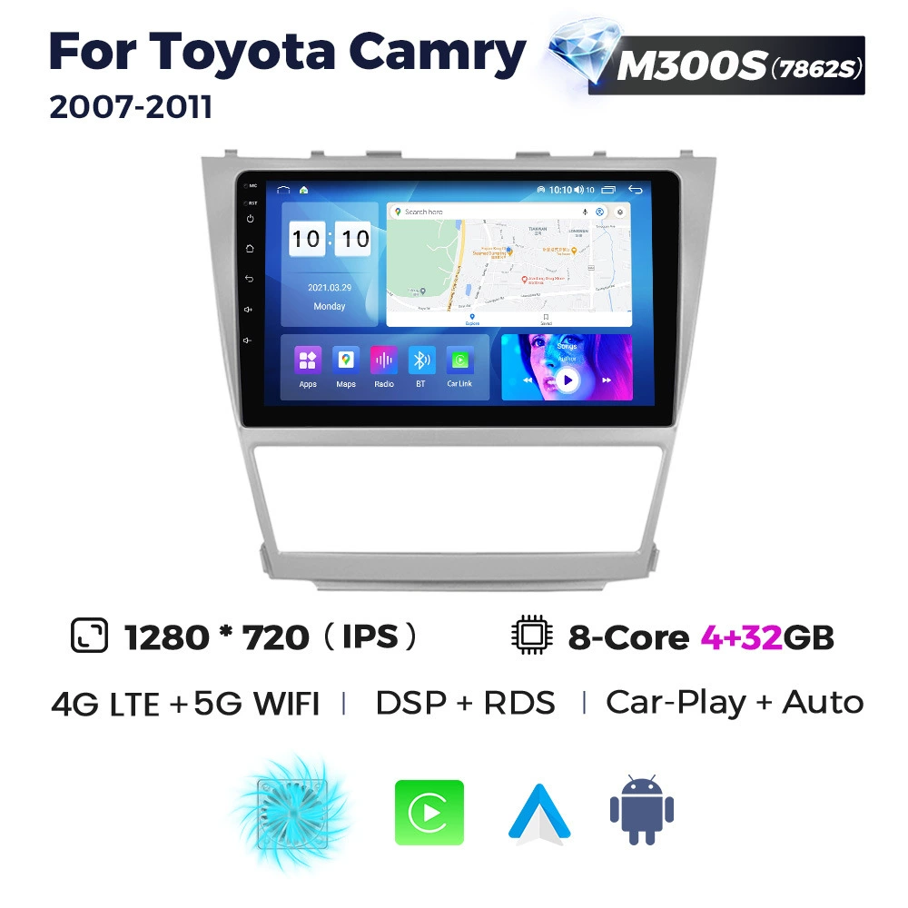 Совместимо с Toyota Camry 2007-2011 модифицированный Android CarPlay Bluetooth навигационный экран