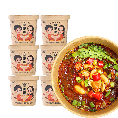 Viedada Sour and Spicy Rice Noodles 136g*6 Packaged in a Whole Carton Sweet Potato Vermicelli Luosifen Leisure Snacks Supply One Piece per Shipment