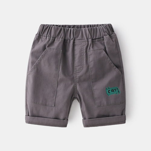 Wholesale cute boys 'summer shorts, thin 2024 new summer casual children's quarter pants, medium and small children's middle pants