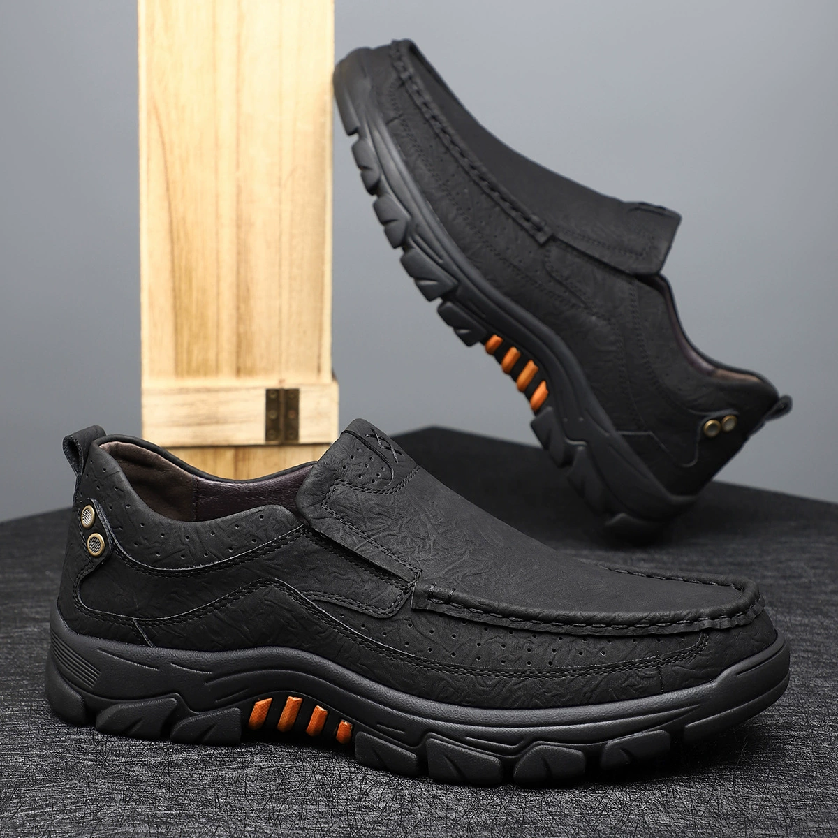Новая мужская обувь низкий уровень бизнес повседневная кожаная обувь весной и осенью на открытом воздухе спортивная обувь дикая модная обувь для походов