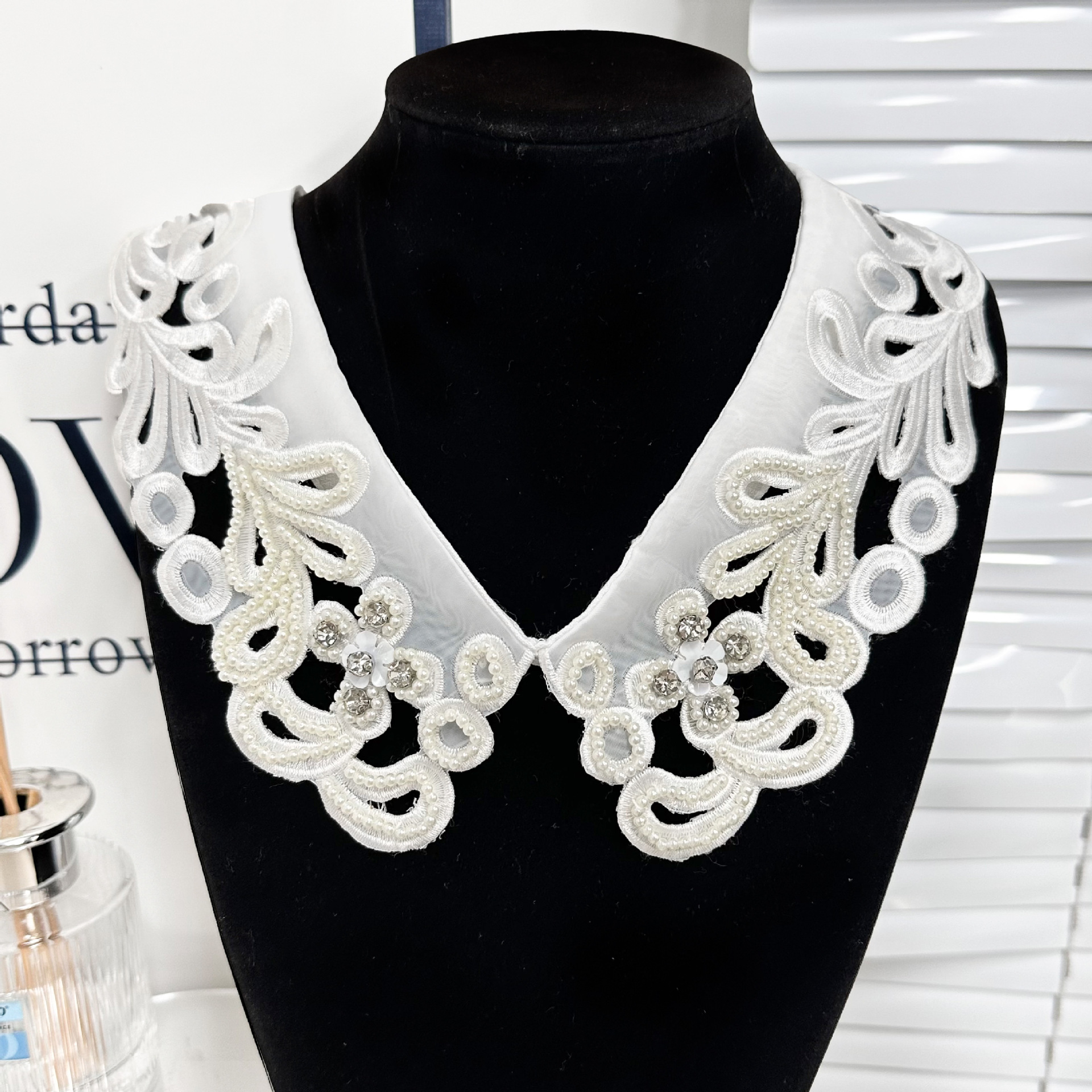 Collar falso universal bordado perlas de clavos pequeños pares de collar vestido transfronterizo camisa de invierno otoño ropa coreana al por mayor image 14
