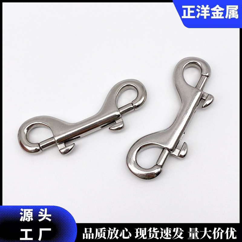 不锈钢双头钩304/316户外潜水快卸弹簧钩 固定钩挂钩 B形弹簧钩