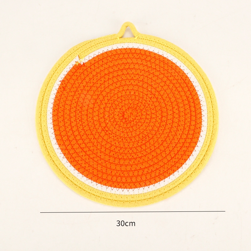 Cojín de paja transfronteriza tela de algodón impresa cojín de taza tejido a mano cojín casero de corteza de maíz cojín de mesa aislante térmico a prueba de quemaduras