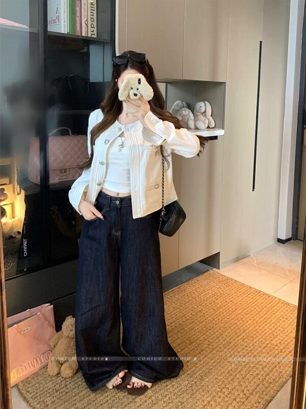 2025新款韩版设计感明线撞色小香风短外套女气质小个子长袖上衣潮|undefined