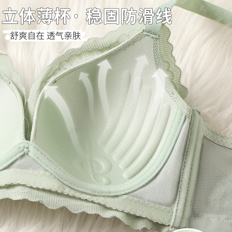 Sweet Underwear Women's Small Chest Special Push-up Rings-free Thin Lace Sexy Girl's Anti-sagging Upper Bra
