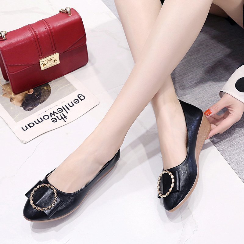 Women's Elegant Pointed Toe Wedge Loafers With Soft Slip-on Sole_voghion.com