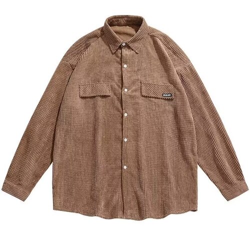 Men's Long Sleeve Corduroy Coat - Autumn/Winter New Arrival, Japanese Style Casual Trendy Hong Kong Wind Large Size Top