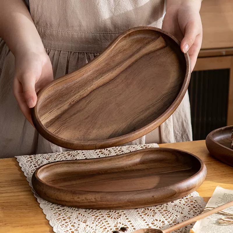 实木首饰化妆品收纳盘玄关钥匙酒店餐盘创意轻奢干果甜点盘腰果盘