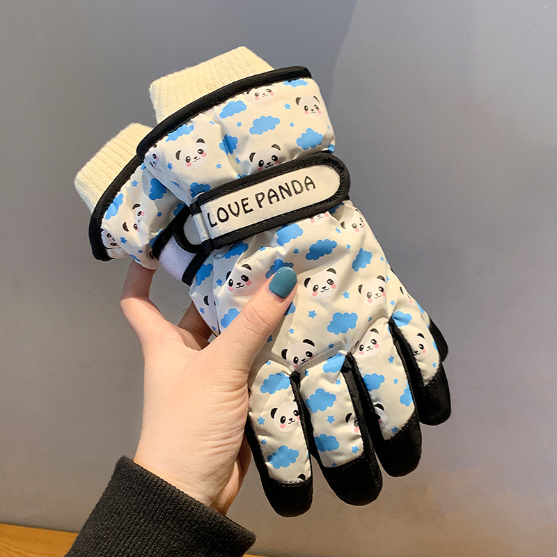 Guanti da sci invernali per bambini, caldi, per ragazzi e ragazze, per giocare sulla neve, anti-schizzi, in velluto, per ragazze, con dita fredde, transfrontalieri_voghion.com