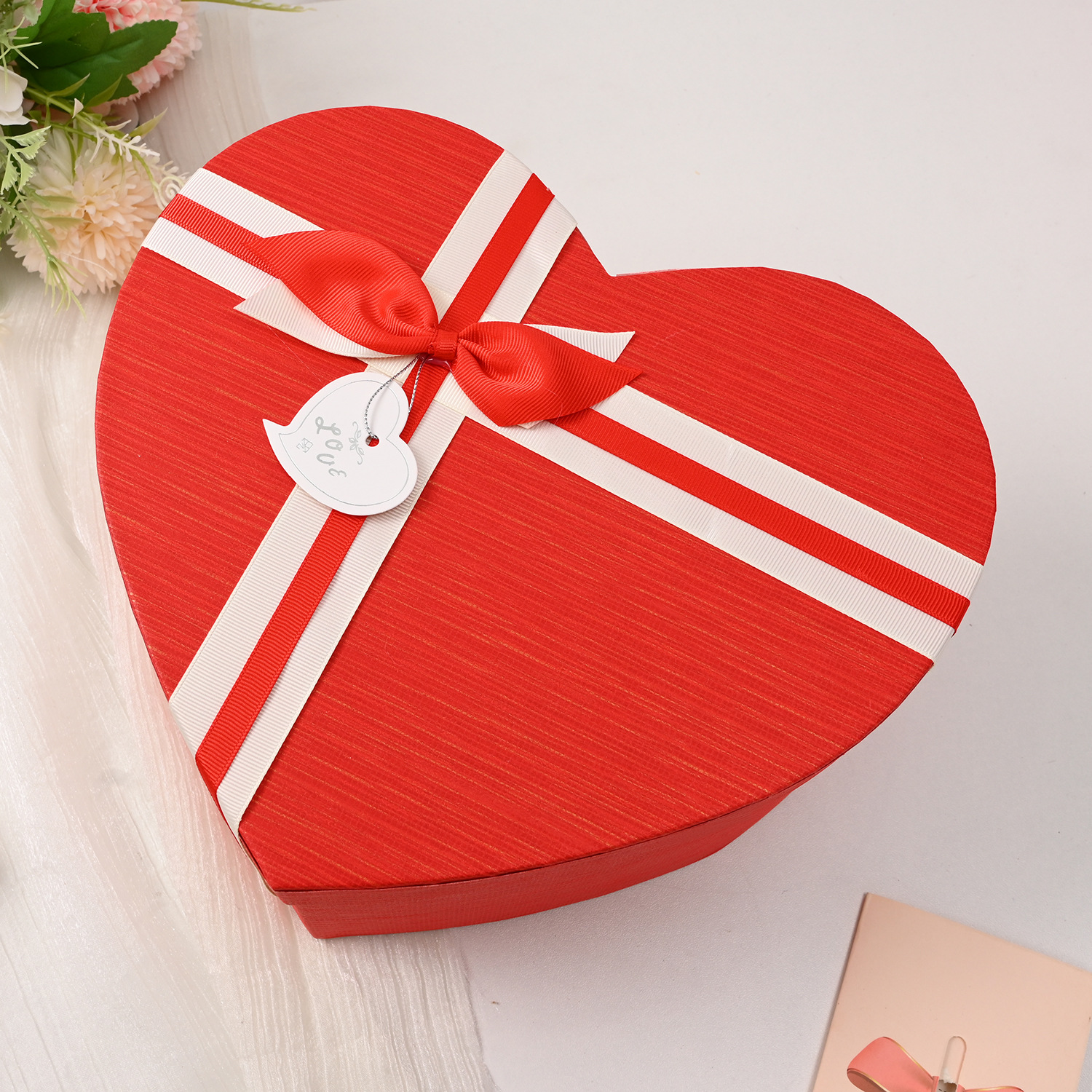 七夕情人节红色心形礼盒桃心伴手礼盒喜糖盒礼品包装盒创意礼物盒