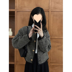 法式复古小香风外套女春秋款高级感短款夹克开衫上衣秋冬