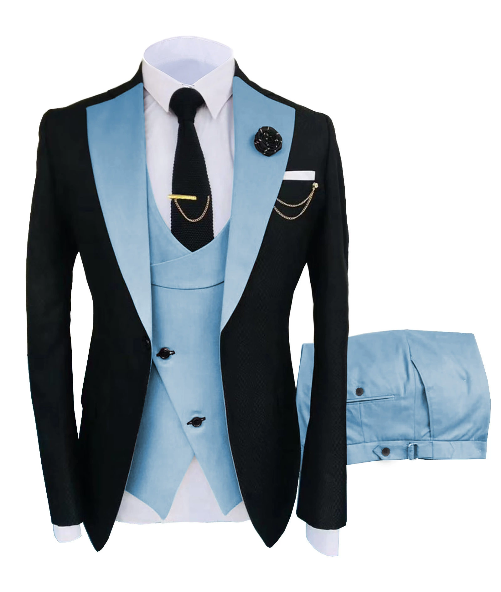 Классический костюм куртка, свадебное платье, жилет, брюки, набор, slim fit