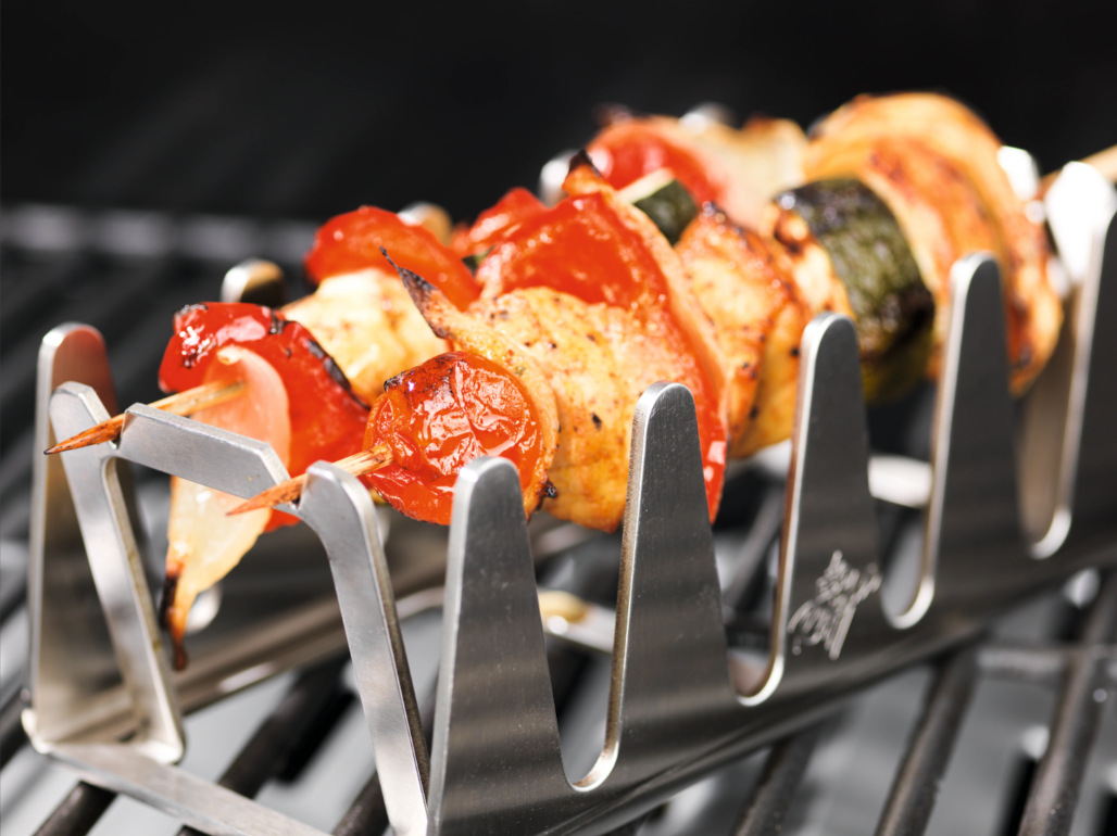 跨境新款BBQ Rescher 多功能不锈钢户外花园聚餐便携镶嵌式烧烤架阿里巴巴