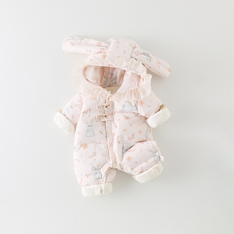 등산 의류 겨울 퀼트 코튼 베이비 슈퍼 귀여운 한 살짜리 생일 원피스  등반 의류