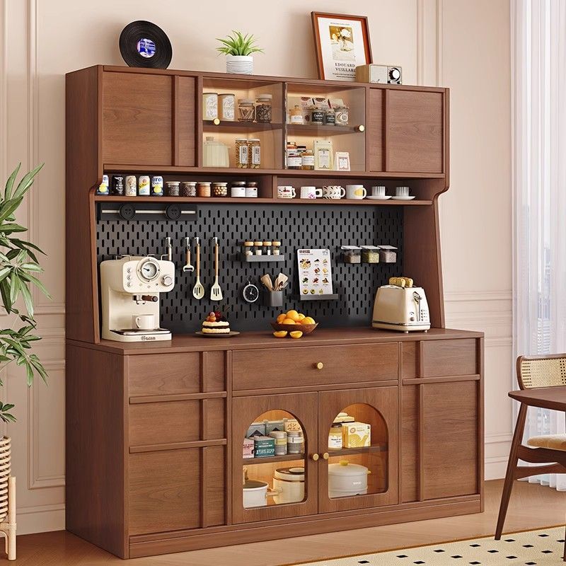Used Sideboard Solid Wood Tea Cabinet Integrated Cabinet Storage Cabinet Wall-Mounted High Cabinet Storage Cabinet Living Room Coffee Cabinet