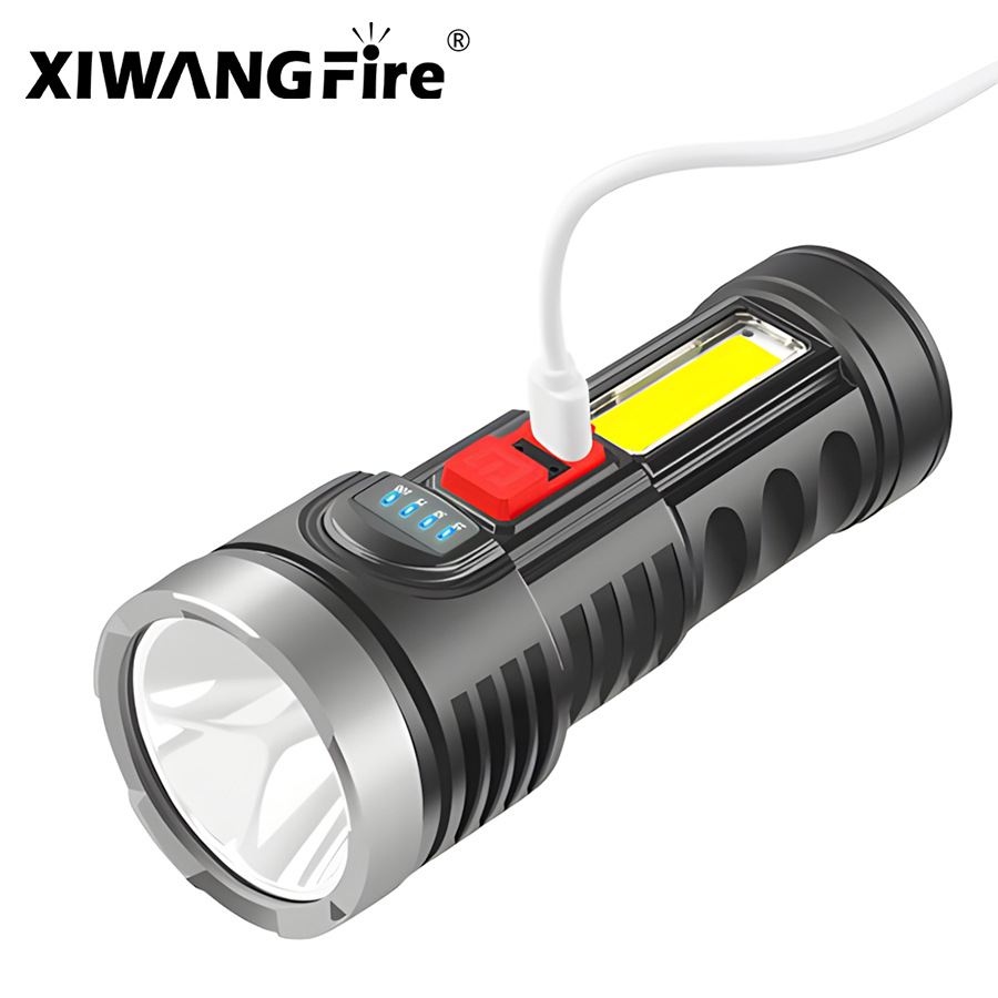 Transfronterizos COB linterna lateral luz de detección remota luz de montaje nocturno linterna al aire libre LED de gran capacidad USB carga luz