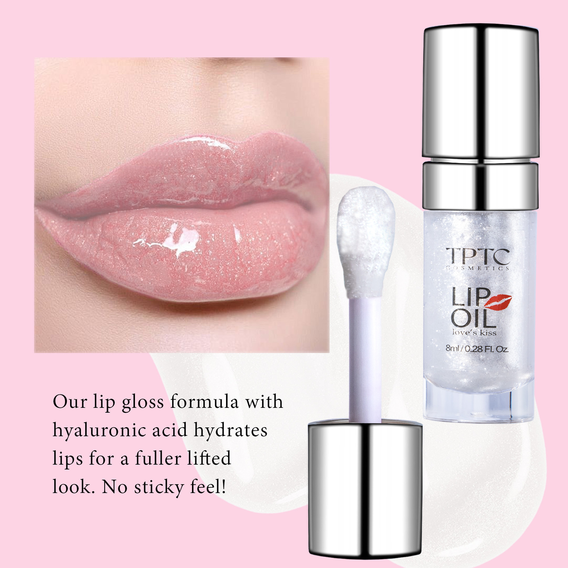 TPTC 5-color Cross-border Lip Enhancement Lip Gloss Moisturizing and Nourishing Lip Oil Glass Dudu Lip Gloss Non-stick Rim Red Lip Gloss undefined