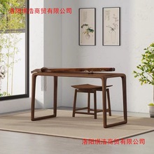 仿古榆木简约古琴桌凳共鸣新中式全实木黑胡桃禅意古筝桌琴桌琴凳