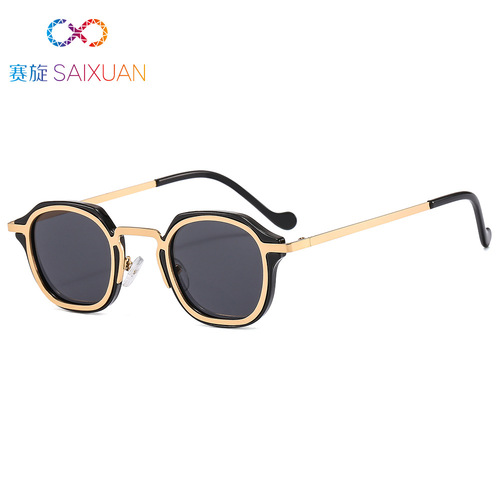  Summer New Fashion Sunglasses for Men and Women, European and American Style Metal Black Sunglasses, Personalized UV Protection, Wholesale