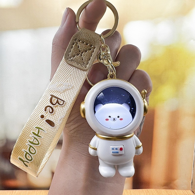 Mochila luminosa de dibujos animados, llavero de gatito y oso, mochila de estudiante creativa, adornos para regalos pequeños, luces de noche