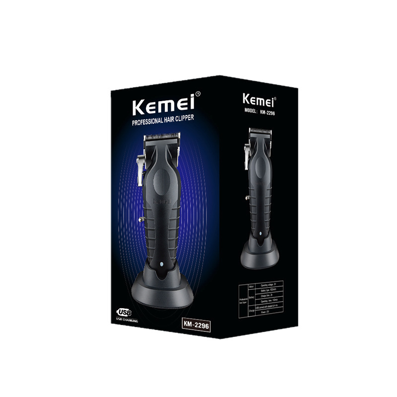 Kemei KM - 2296 transfronterizo con base de empujador eléctrico USB cabeza de aceite tallado empujador corte de pelo salón