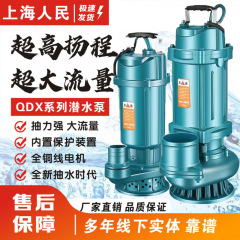 上海人民220V潜水泵3寸4寸清水泵农用灌溉家用大流量高扬程抽水泵