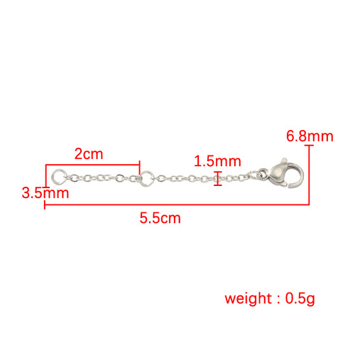 Cross-border new stainless steel chain jewelry accessories DIY hanging lobster clasp multi-specification adjustable small tail pendant tail chain