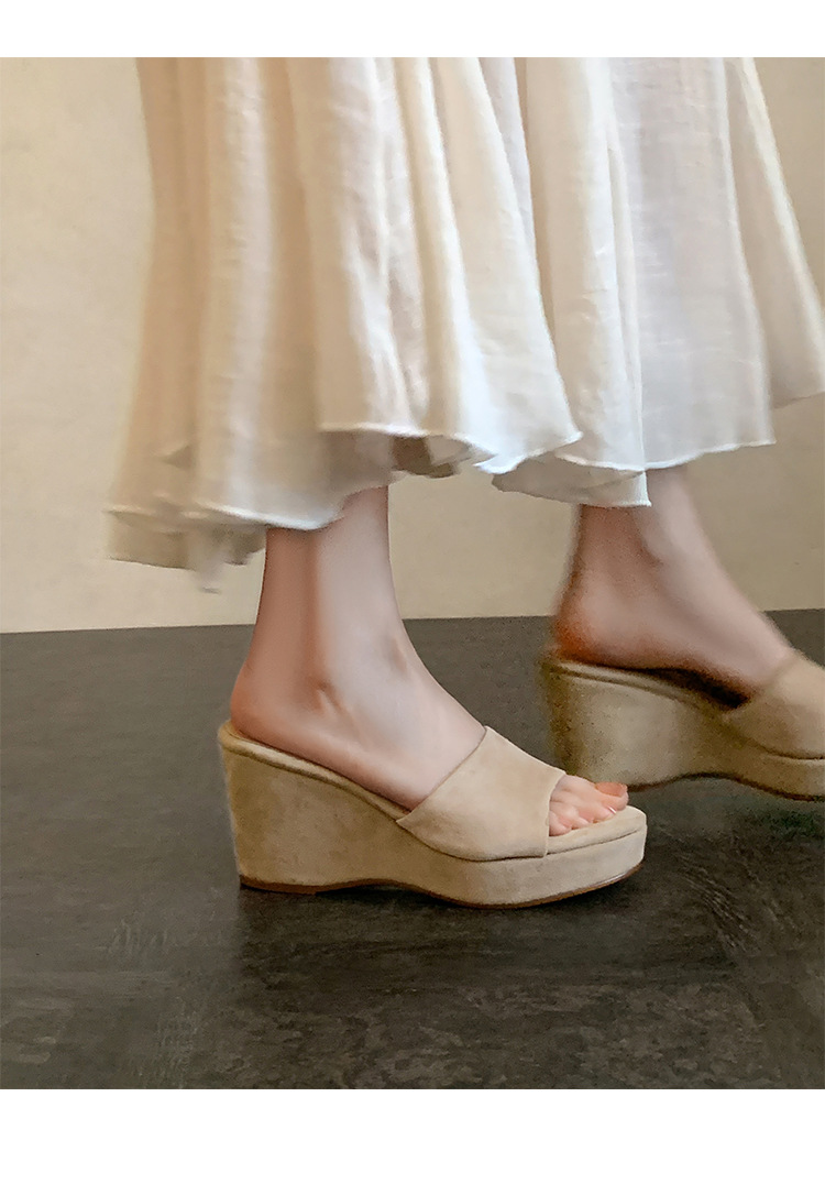 Sandal cao gót nữ hở mũi quai ngang đế xuồng platform — màu nâu, màu đen, màu mơ chi tiết 13