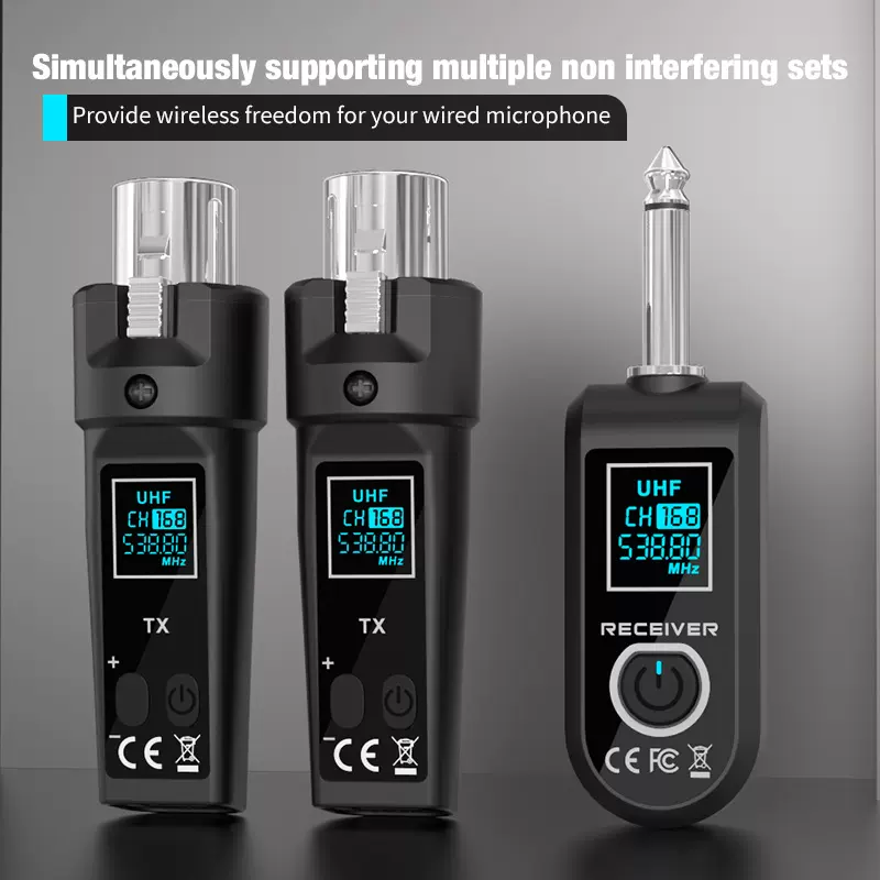 动圈话筒有线转无线系统发射接收器专业乐器手持麦克风2.4G转换器