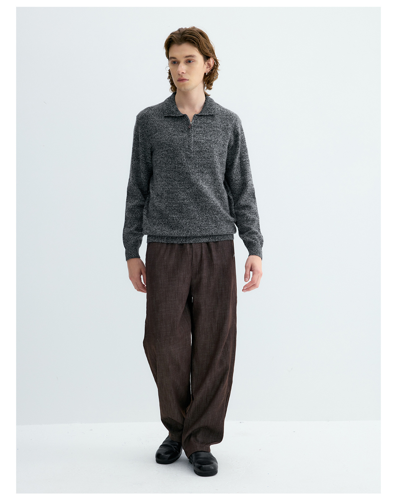 UNF 500g Half-Zip Polo Collar Sweater