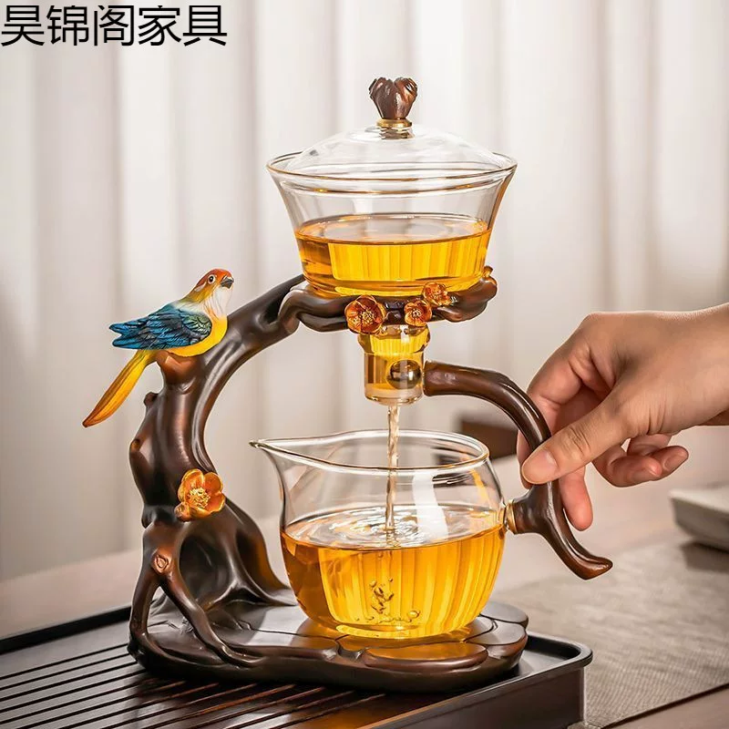 Glass automatic tea set for home use, teapot for office, tea cup, full set