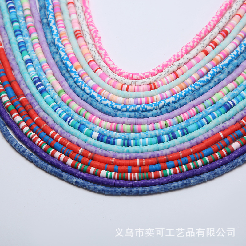 diy soft pottery monochrome 4mm spacer bracelet necklace beads handmade clay beads soft pottery beads wholesale