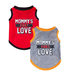 New Dog Clothes: European and American Style Vest—Spring/Summer Collection, First Love Cat Design—Cross-Border Amazon Wholesale, Direct from Manufacturer