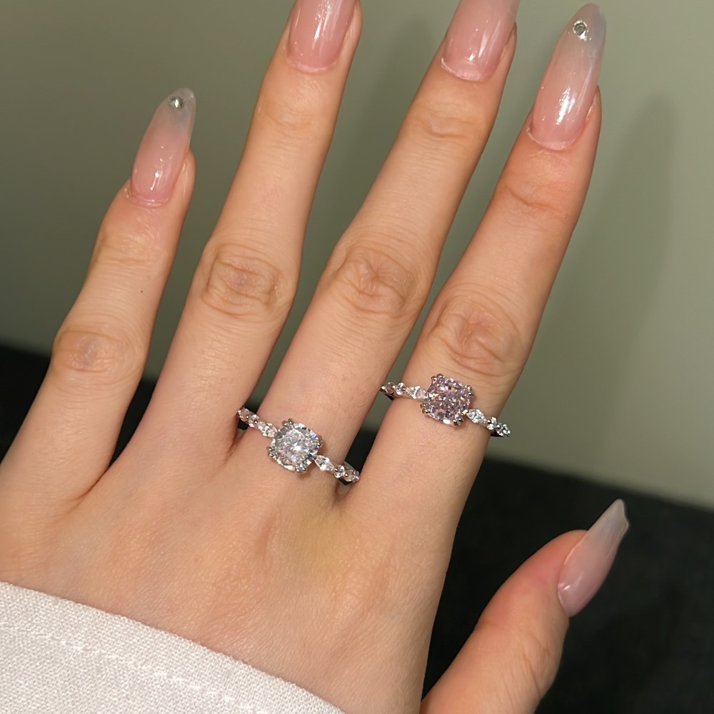 2g Weight Zircon Inlay Material Rings Classification 5, 9 Ring Size Holiday, Daily Occasion 925 Sterling Silver Material Geometric Pattern 2025 Spring and Summer Season Women's Gender Elegant, Simple Style Style 925 Sterling Silver Zircon Geometric Rings 925 Sterling Silver Rings 37