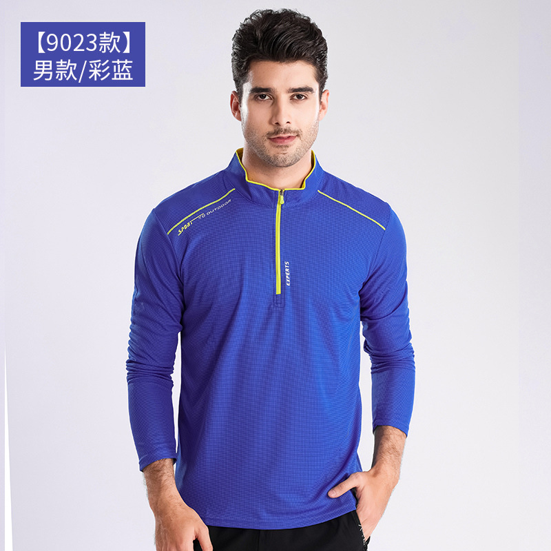 Al aire libre, ropa de secado rápido de cuello para hombres, mangas largas, ligera y transpirable, ropa de secado rápido para correr, caminata, camiseta elástica, verano image 19