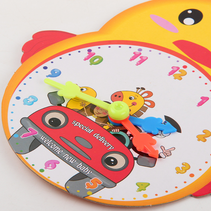 Reloj de aprendizaje con diseño cartoon para niños - Para educación temprana e interacción padres-hijos - Preescolar - Venta transfronteriza