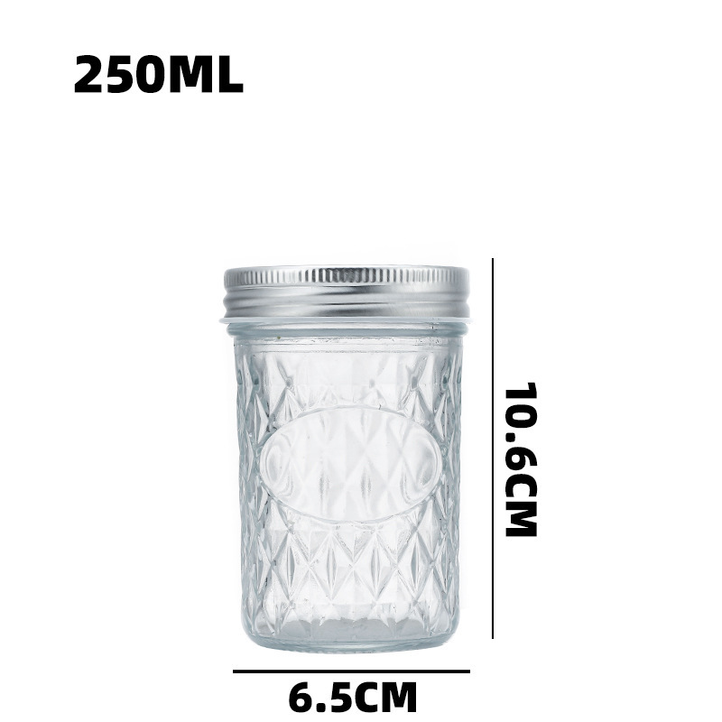 라벨 영역이 있는 250ml, 투명