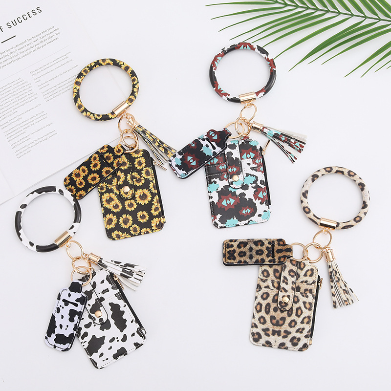 Cross-Border Spot Specially Designed for European and American Ladies Folding Wallet Printed Coin Purse Zipper Card Holder Multi-Functional Id Bag