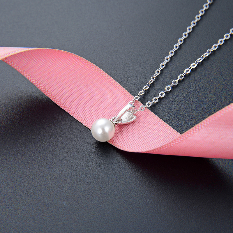 Corea del Sur Dongdaemun S925 plata nueva moda personalidad simple temperamento corto collar de perlas de perlas de cadena de clavícula para mujeres