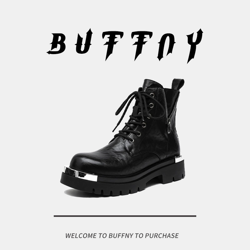 Новые весенние и осенние сапоги Martin с толстой подошвы повседневные дикие модные британские складки мужской тренд рыцарь мотоциклетные сапоги